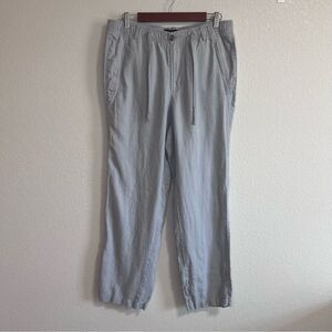 Women’s Club Room Luxury Linen Pants Size Medium Drawstring Waistband Light Grey
